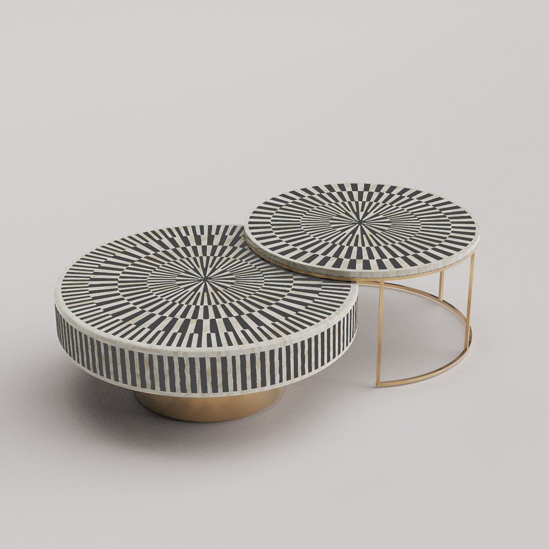 Designer Round Inlay Coffee Table