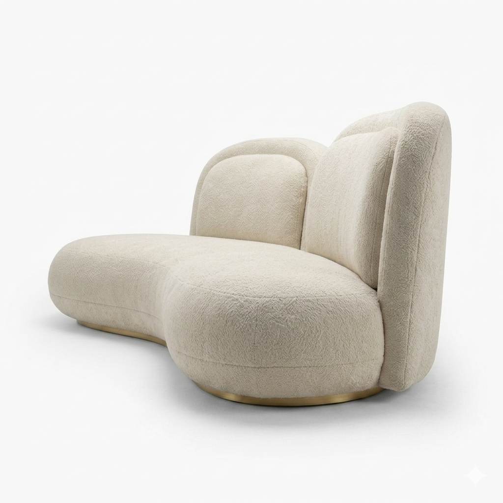 Beige modern chair on a white background