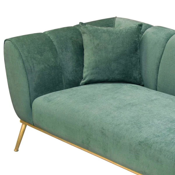 Eclectic velvet luxury sofa with vibrant artful patterns