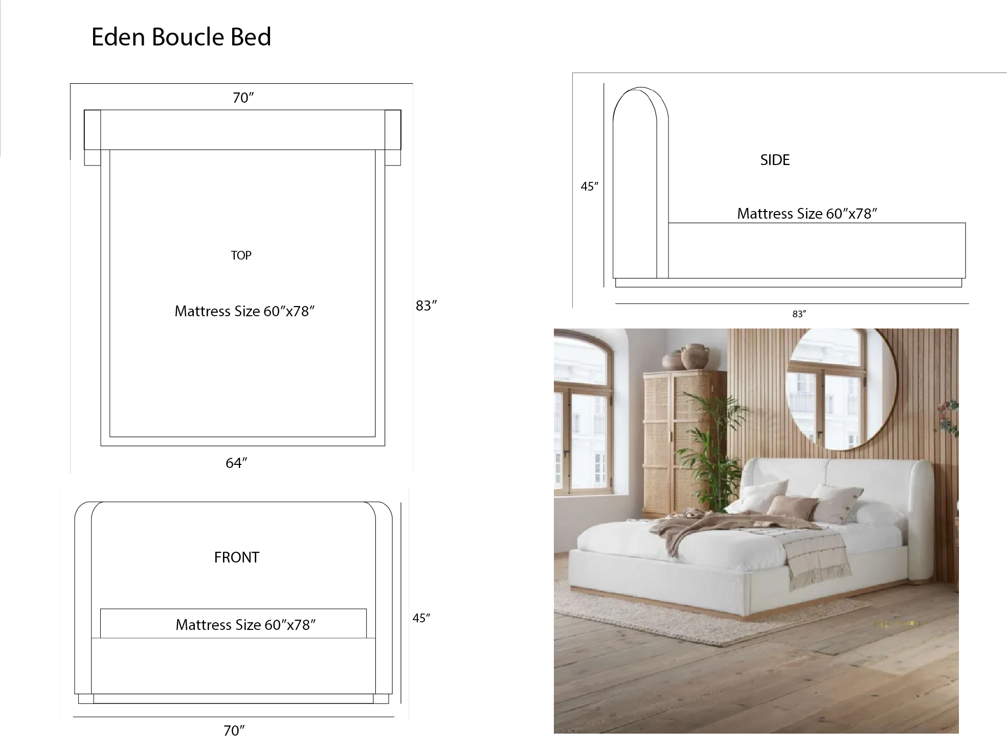 Eden Boucle Bed