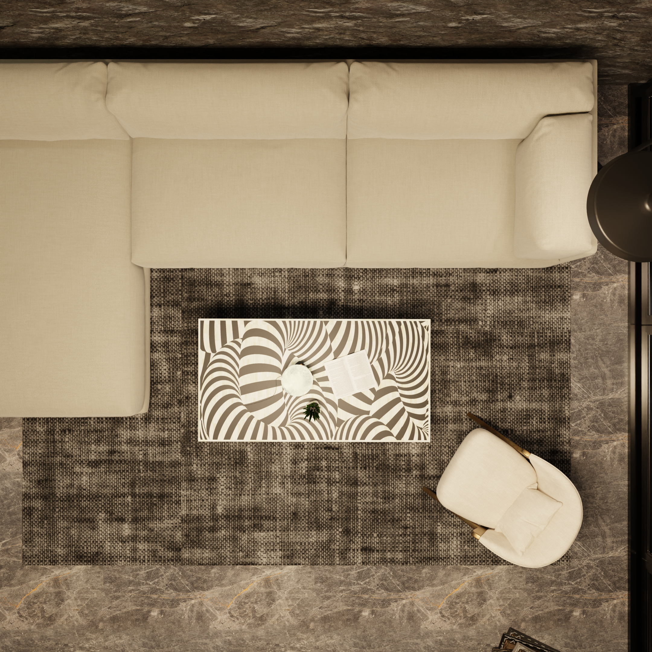 Elegant Bone Inlay Rectangular Coffee Table