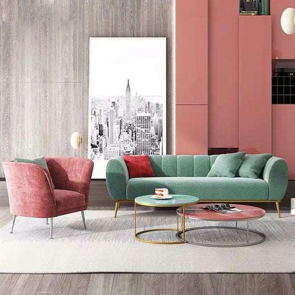 "Elegant curved velvet luxury sofa for refined living spaces"