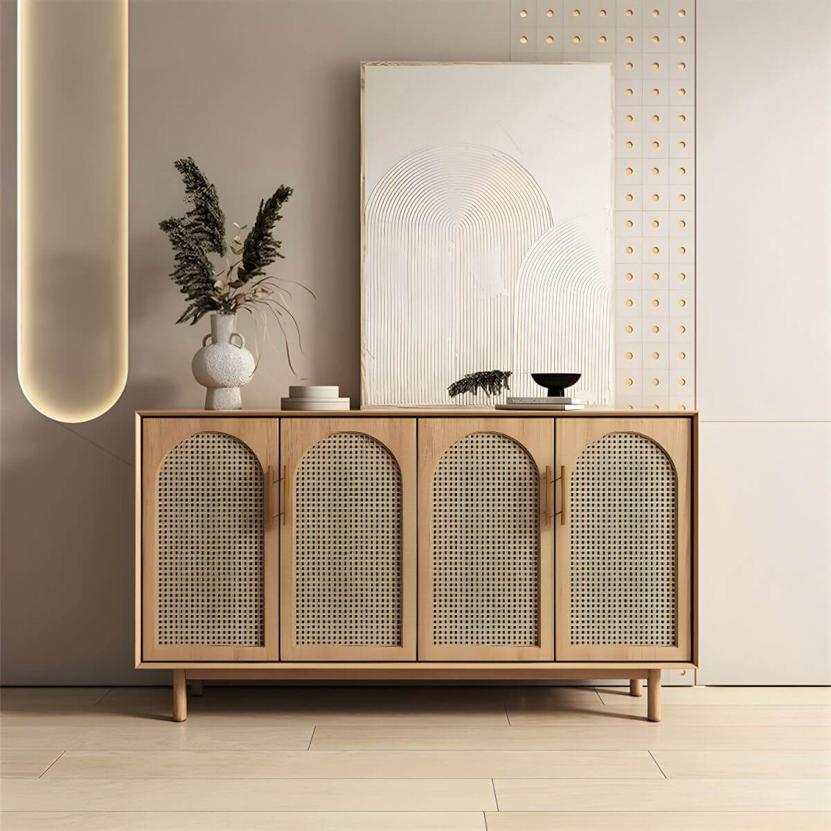 Elegant Handwoven Rattan Luxury Cabinet