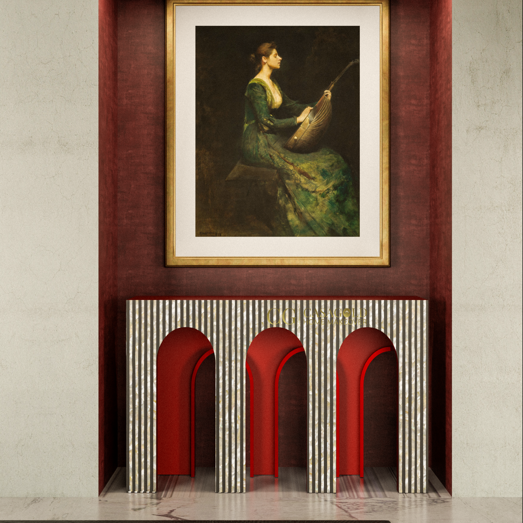 Stylish inlay console table for entryway decor