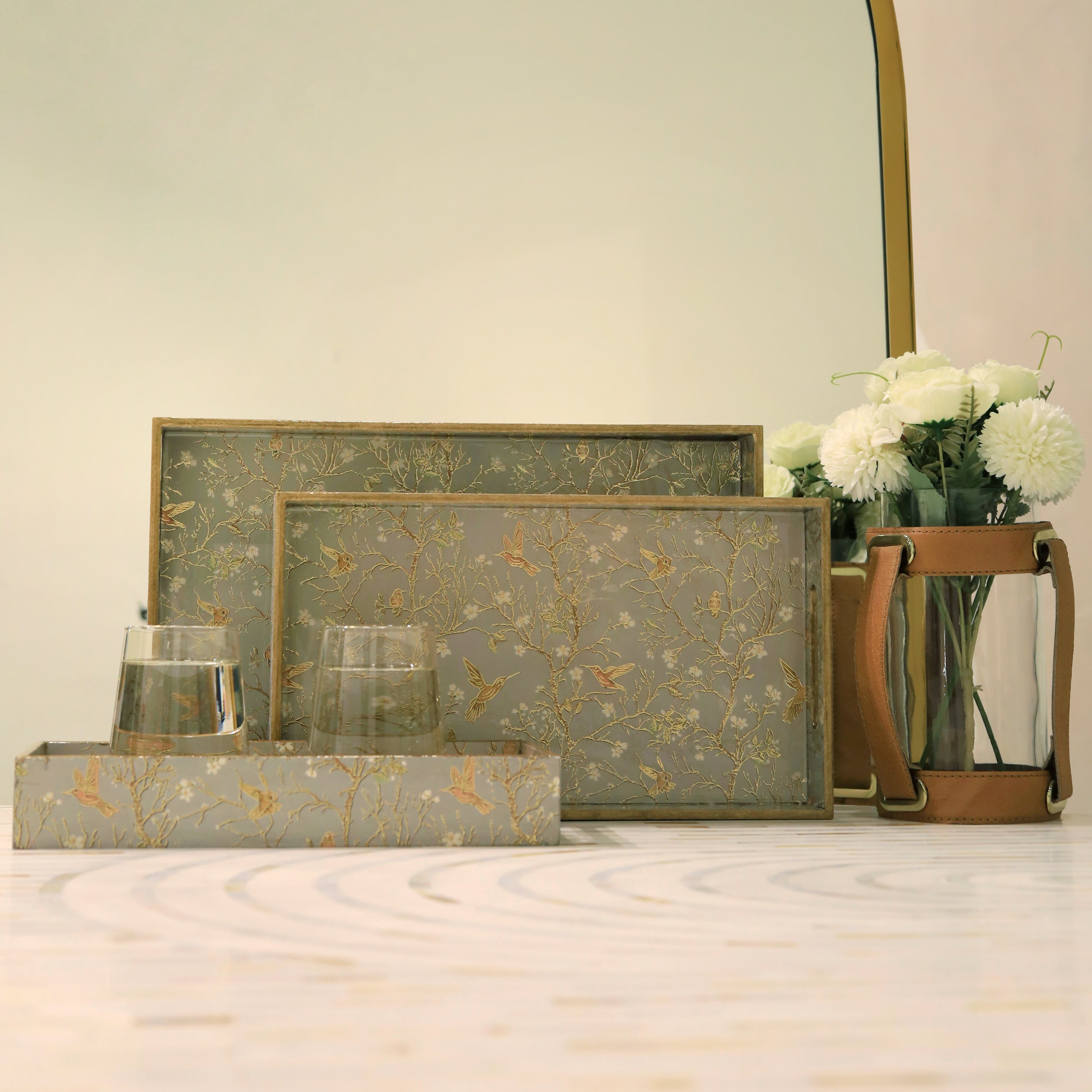 Sophisticated wooden tray for refined serving