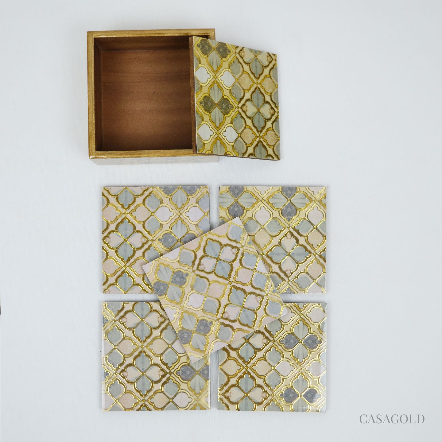 Designer Grey & Gold Coaster Set