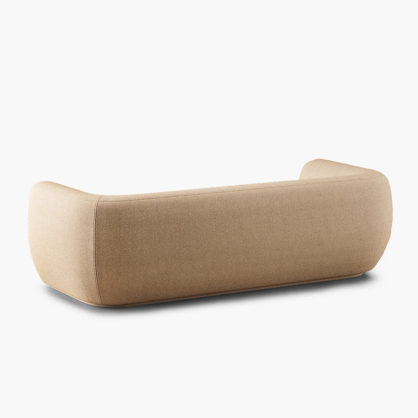Elegant organic-form three-seater sofa in premium fabric
