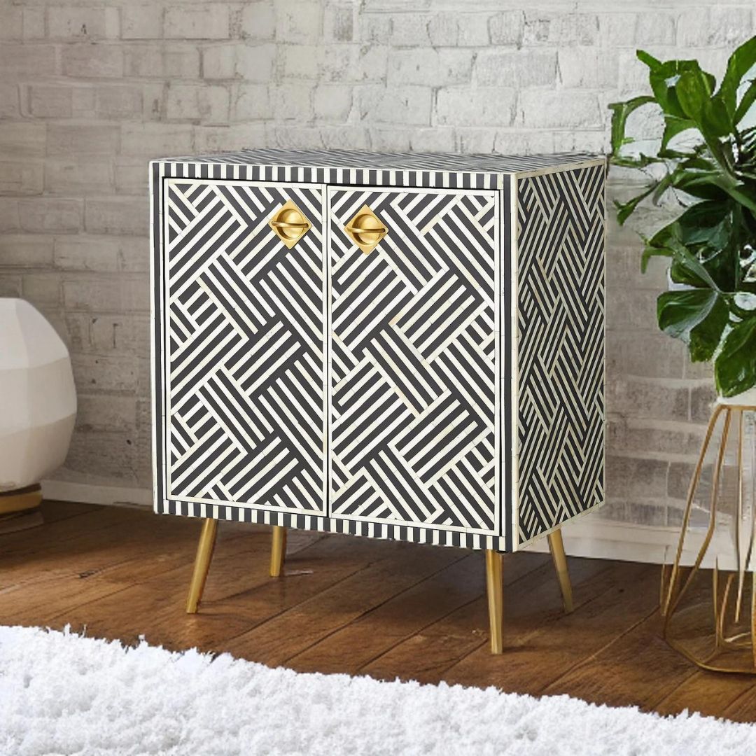 Inlay Cabinet - Chevron Black