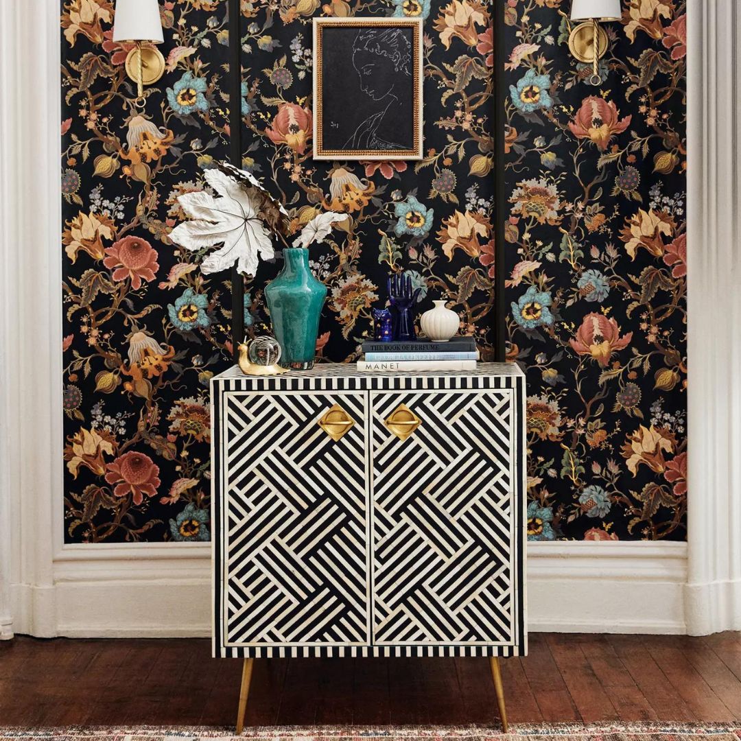 Inlay Cabinet - Chevron Black