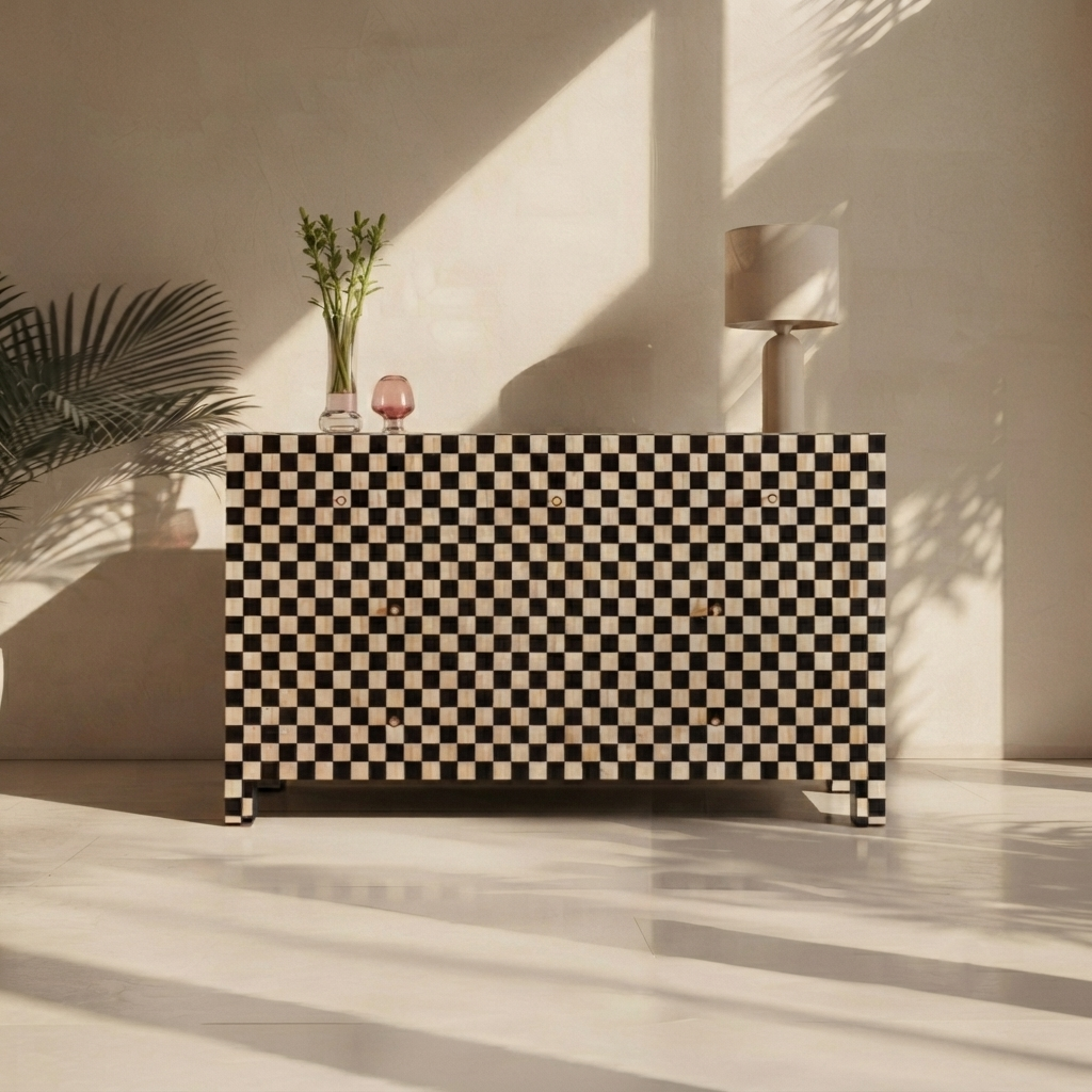 The Windsor Checkerboard Inlay Cabinet