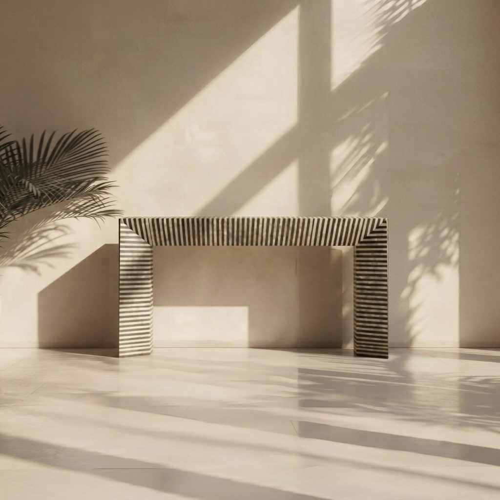 Ebony Cascade Inlay Console