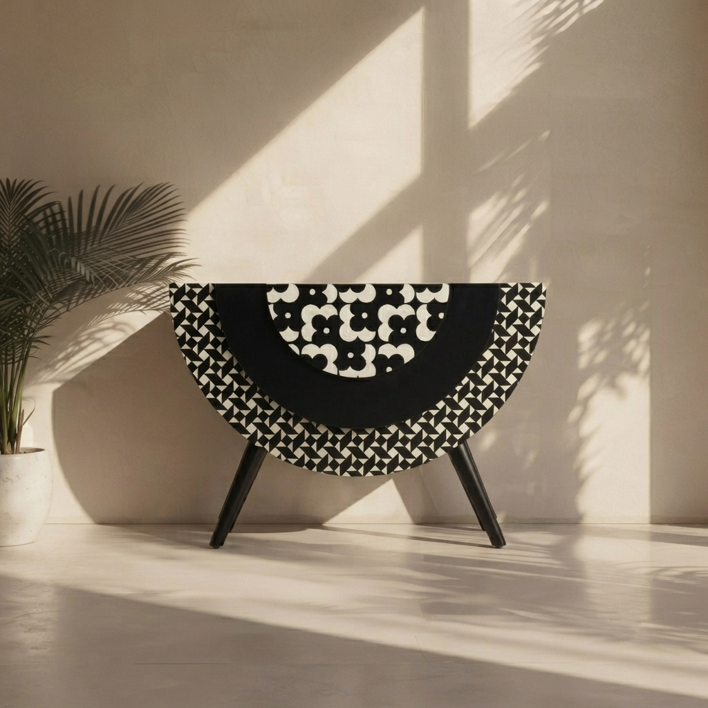 CasaGold “Lunar Arc” Inlay Cabinet