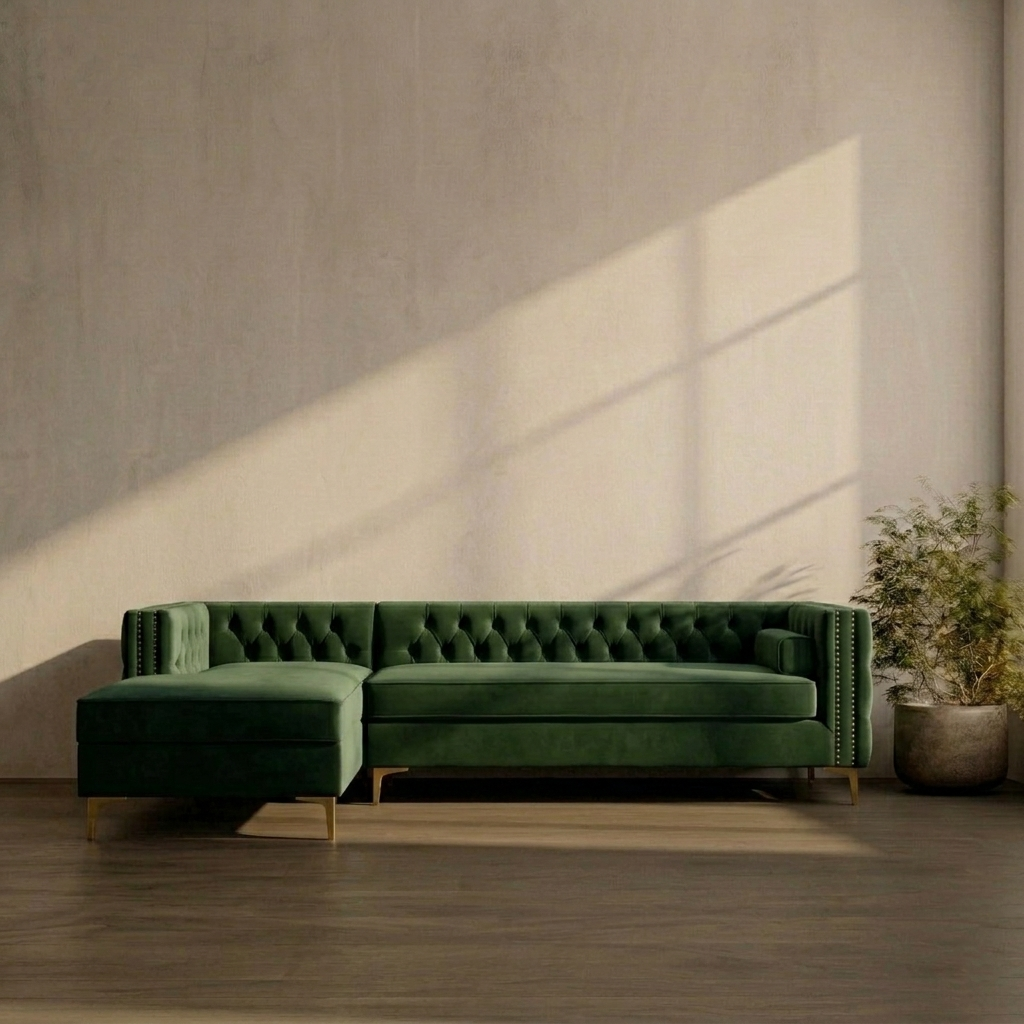 Alison Sectional Velvet Sofa