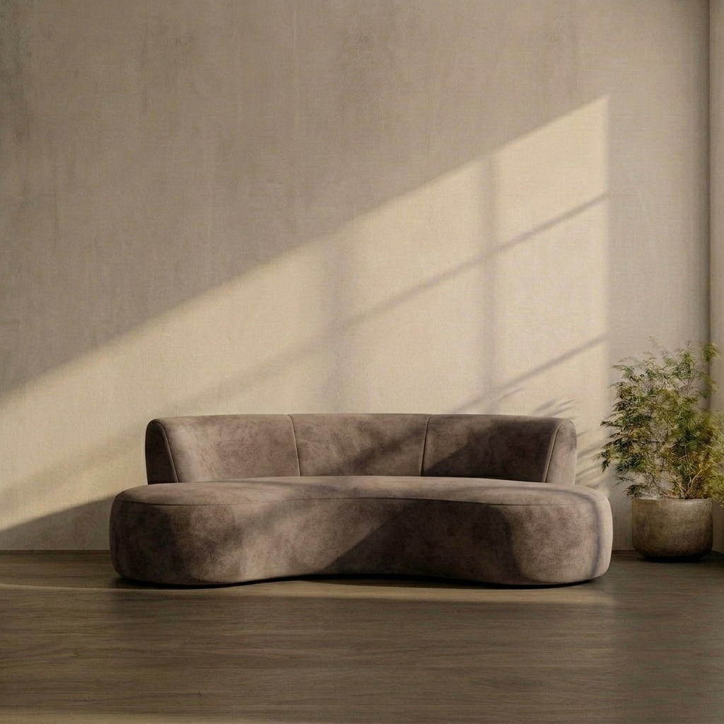 Sculptural Bouclé Lounge Sofa – 3 Seater