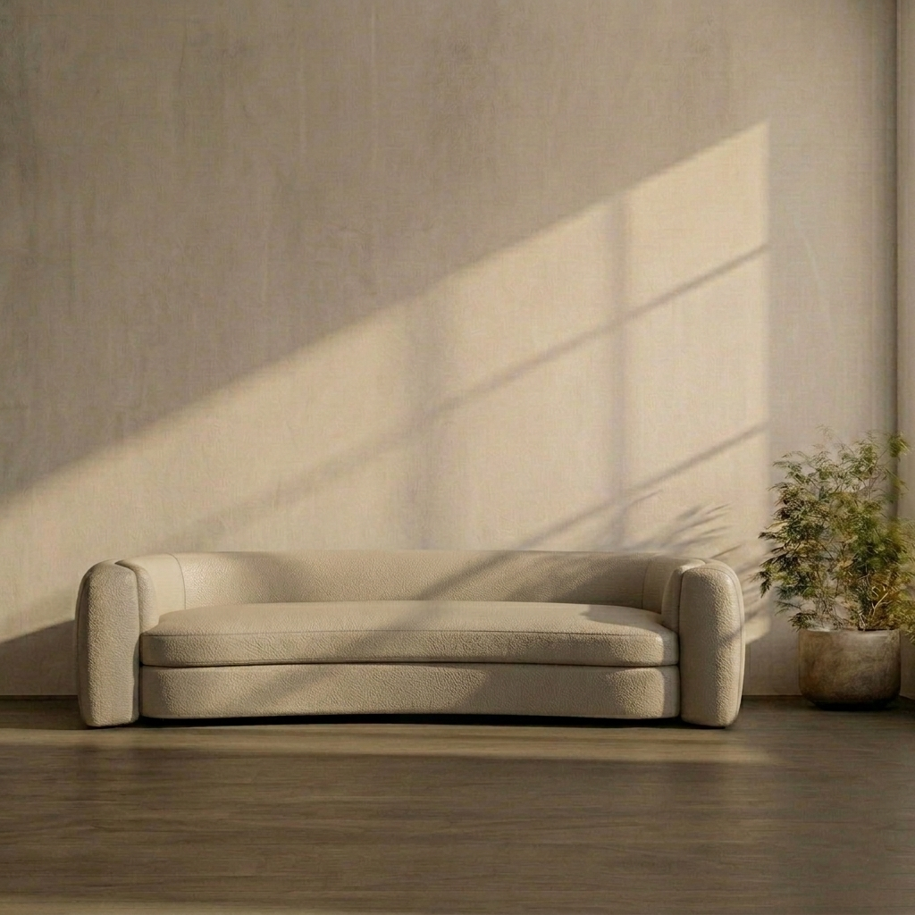 Curva Luxe Bouclé Sofa – 3 Seater