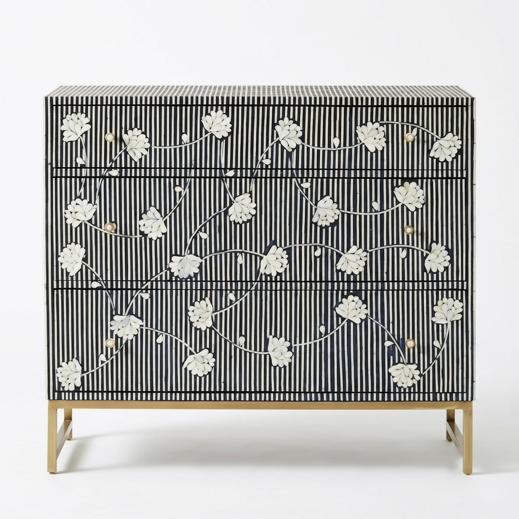 Inlay Storage Cabinet - Floral Blossom