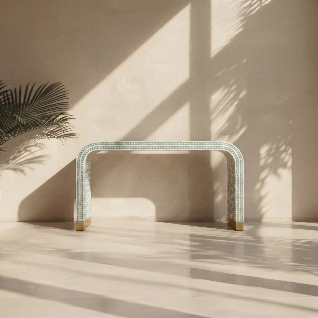 Inlay Entryway Console Table - Moroccan