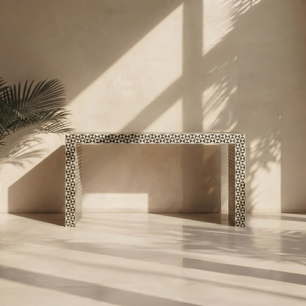 Geo Luxe Black Console Table