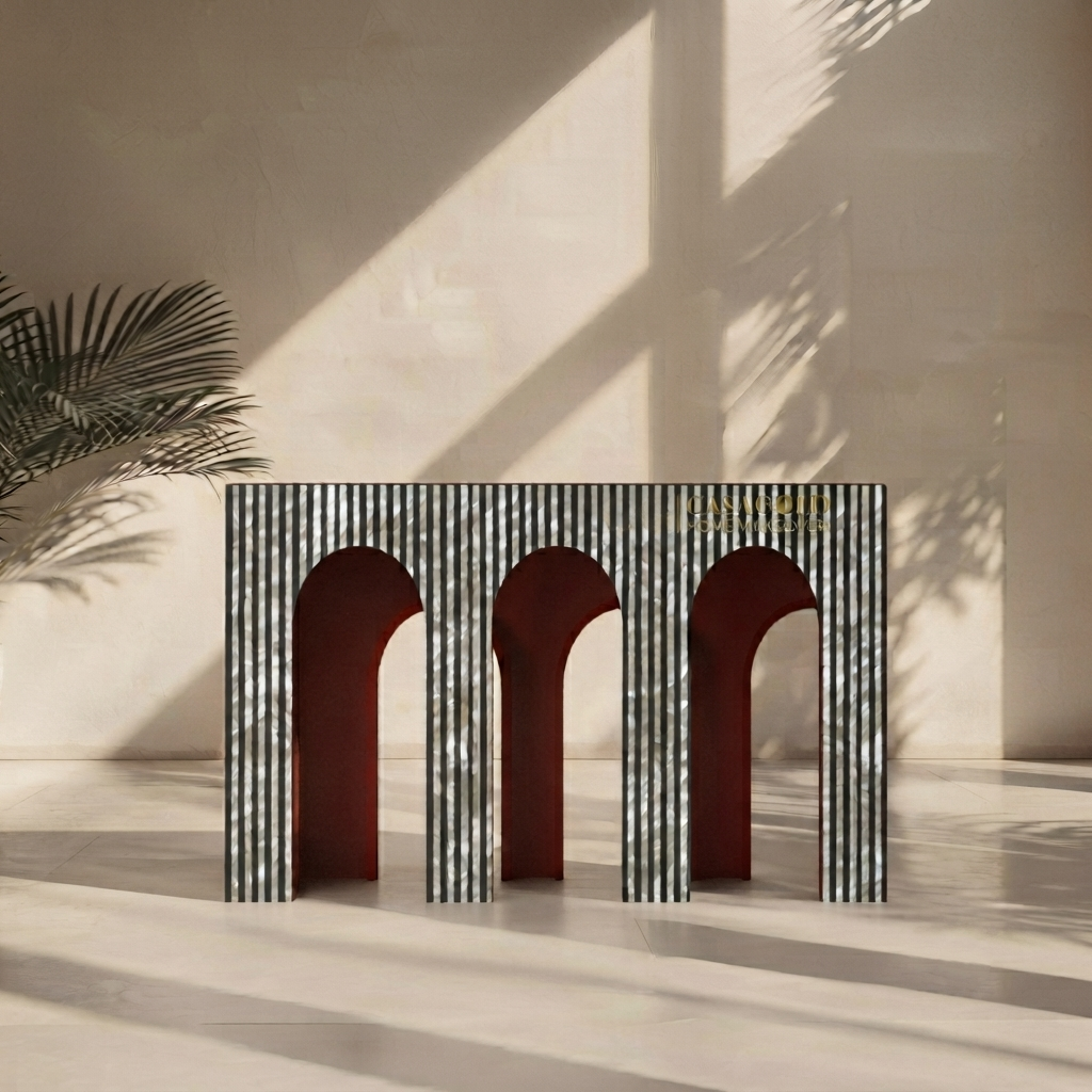 Inlay Entryway Console- Arched Elegance