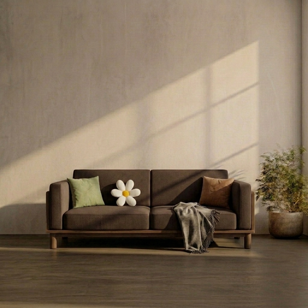 Teak Haven 3-Seater Sofa with Rattan Accent