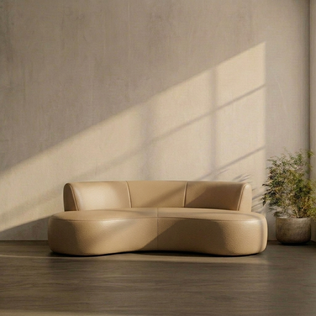 Sculptural Bouclé Lounge Sofa – 3 Seater
