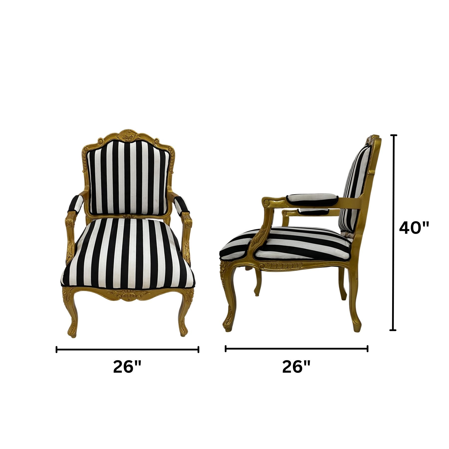 Gold-Trimmed Luxe Armchair