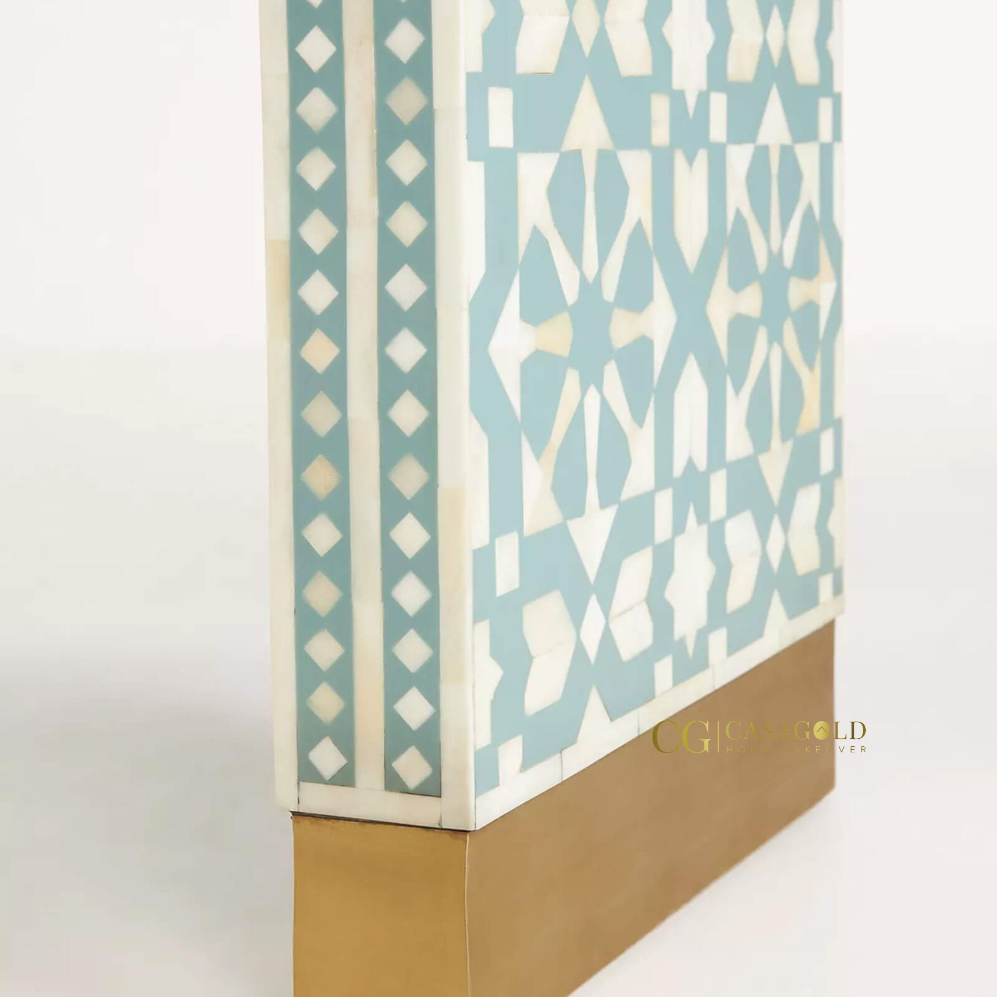 Green Bone Inlay Console Desk