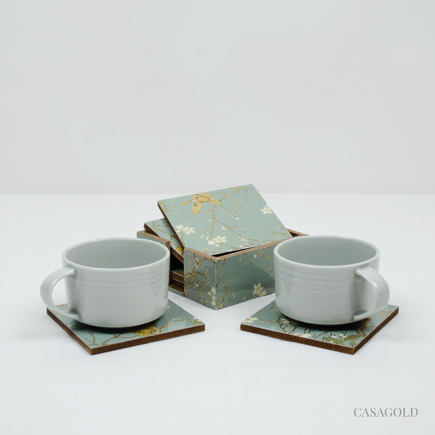 Sophisticated coaster paired with a tissue box