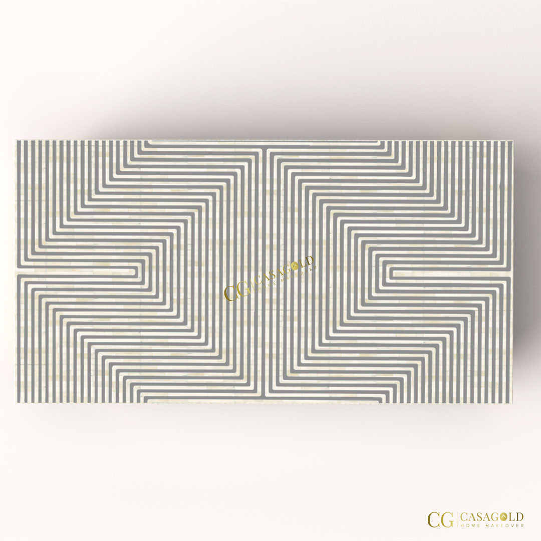 Grey Bone Inlay Rectangular Coffee Table