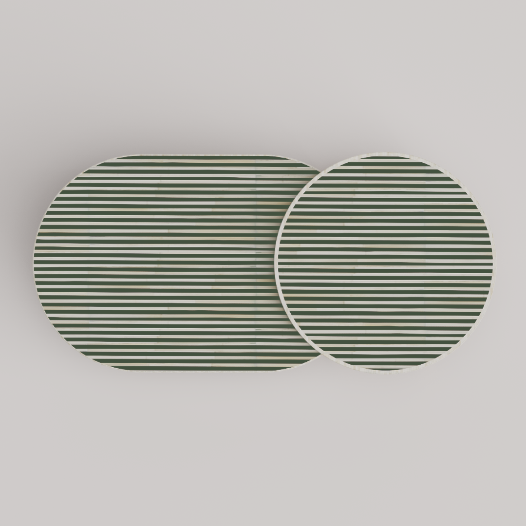 Round table handmade with bone inlay design