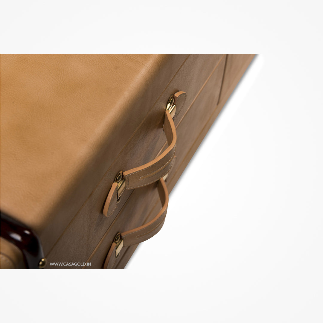 Handcrafted Leather Rectangular Coffee Table