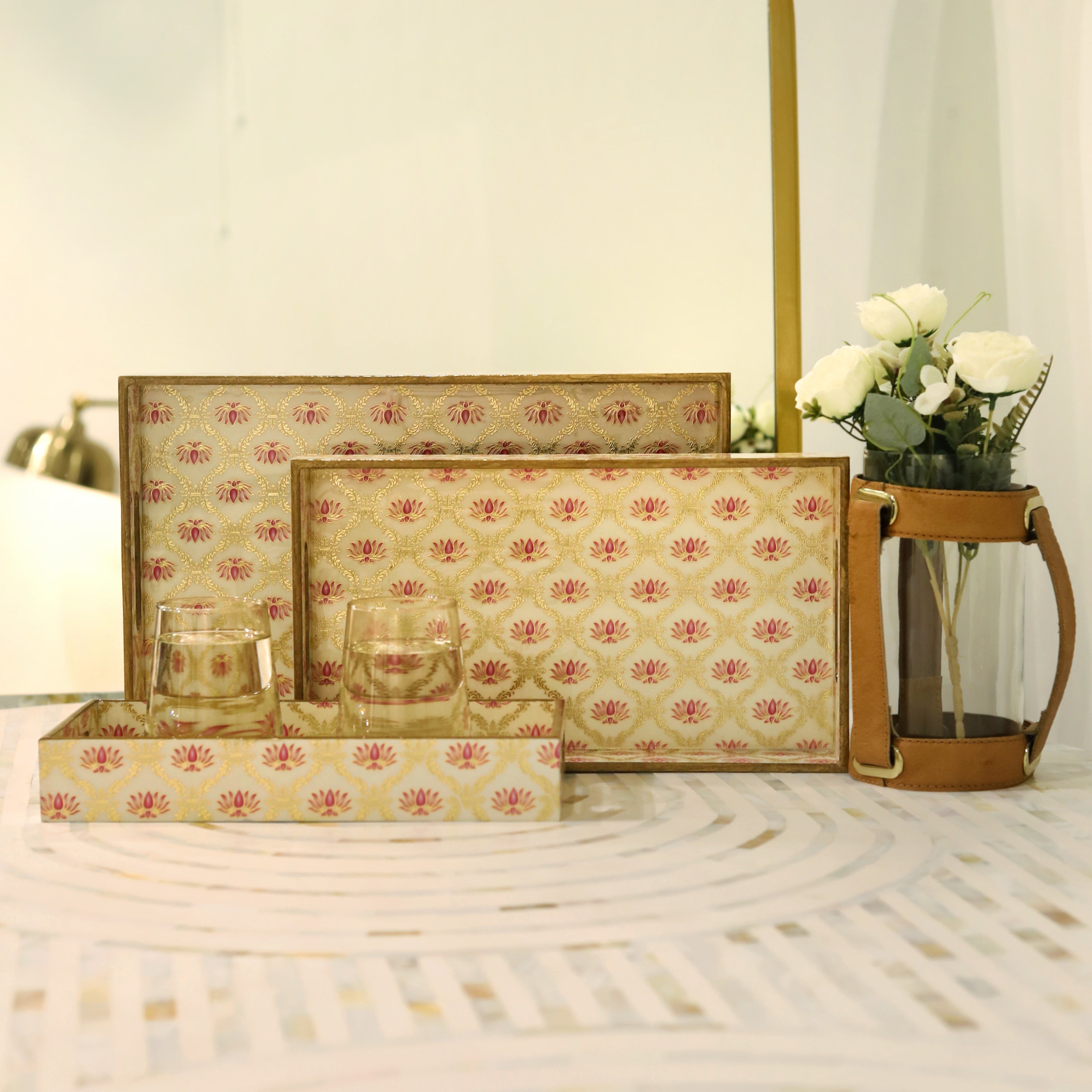 Premium handcrafted wooden tray for upscale tablescapes