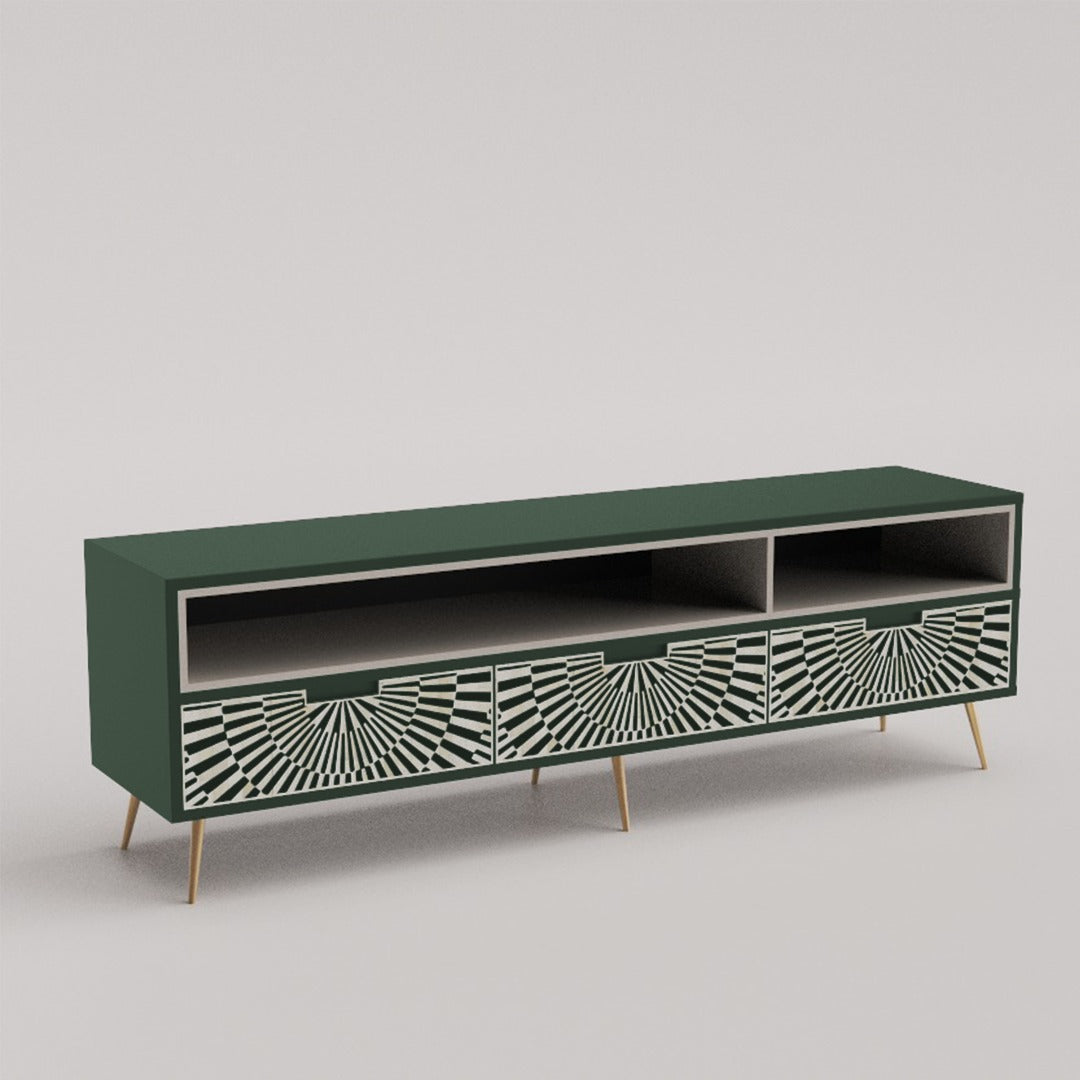 Handcrafted Sunstrike Bone Inlay Media Console
