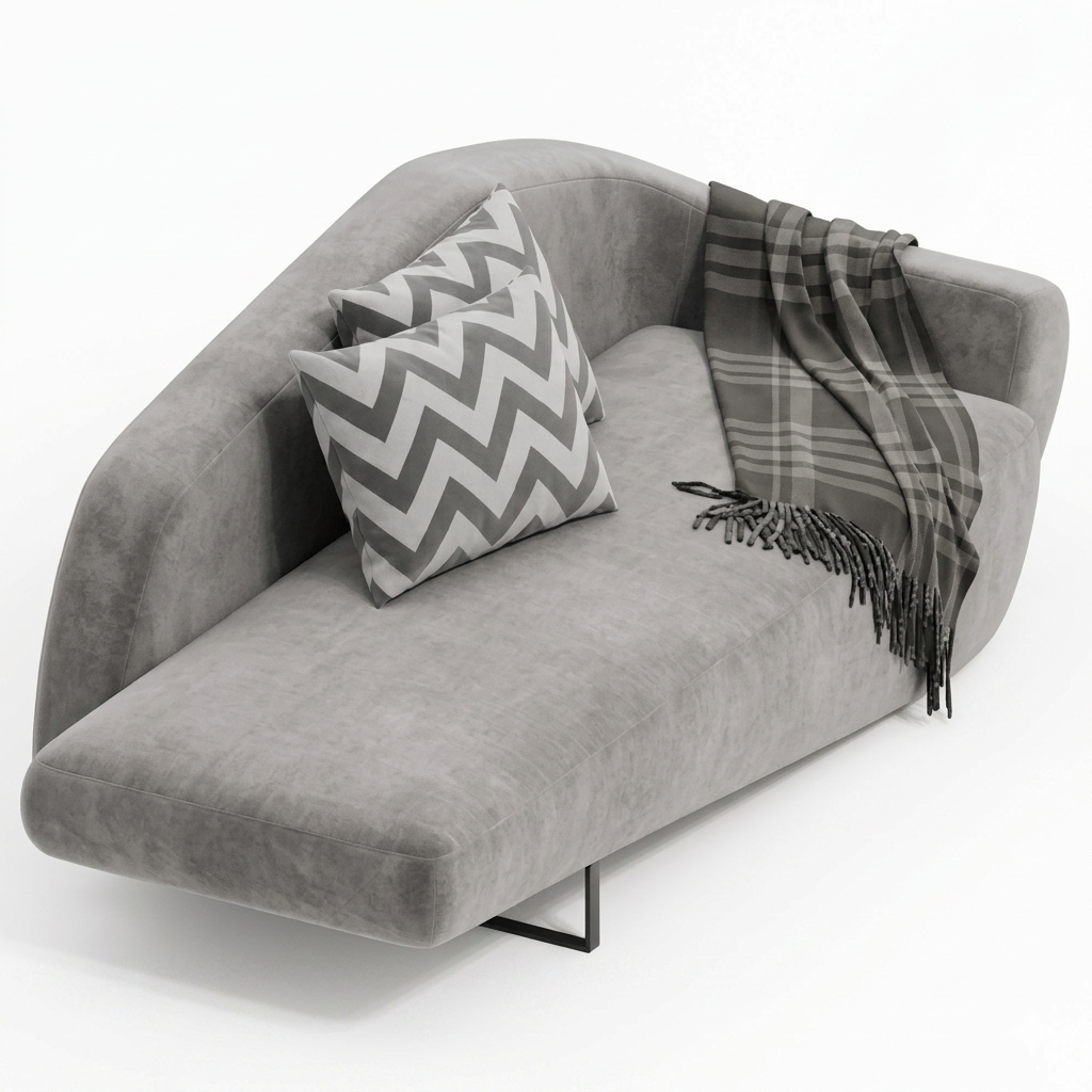 Grey luxury chaise sofa for modern living room interiors