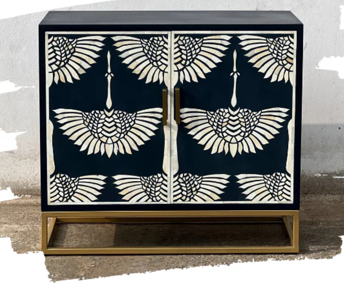 Indian Bone Inlay Storage Cabinet