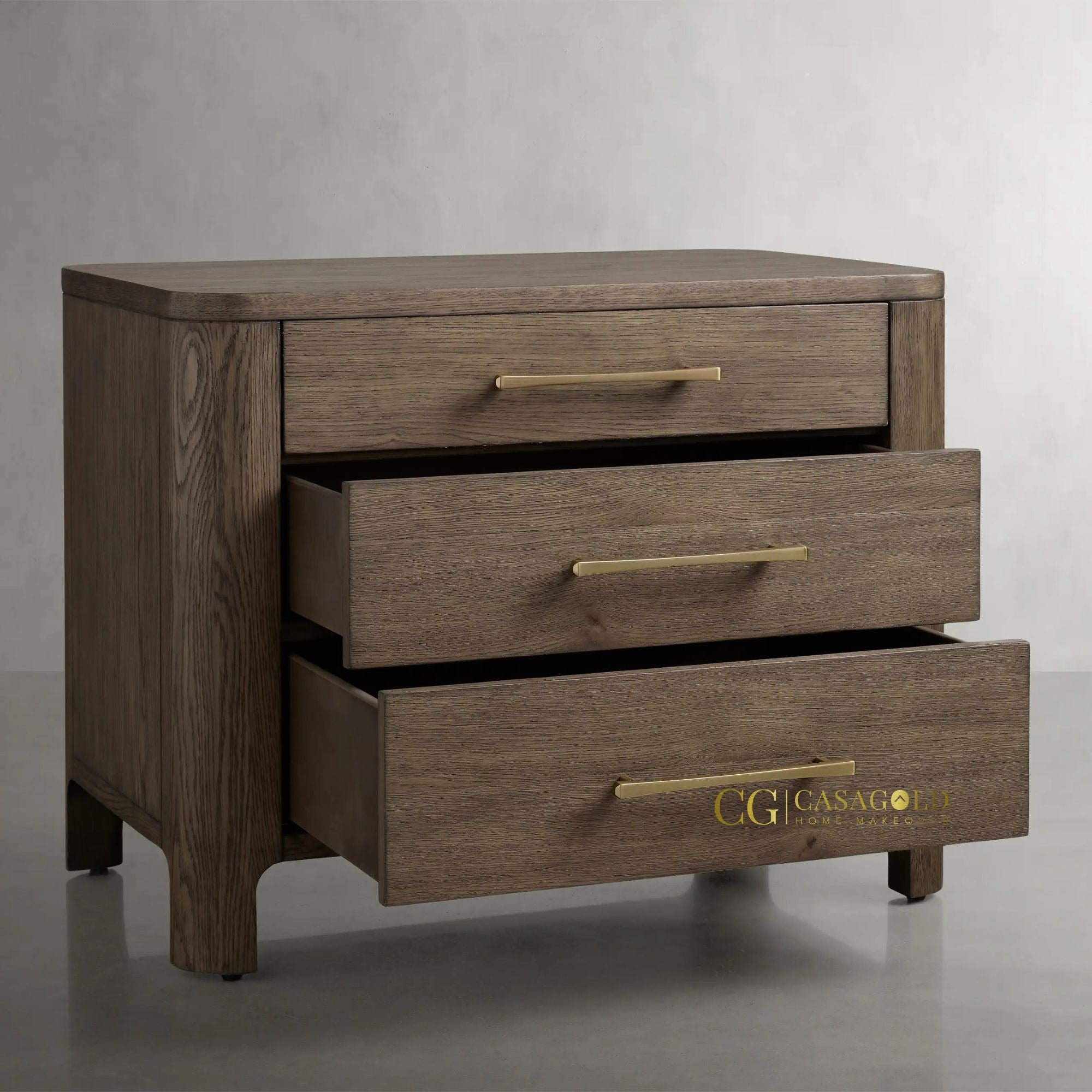 Industrial pine wood side table with metal legs