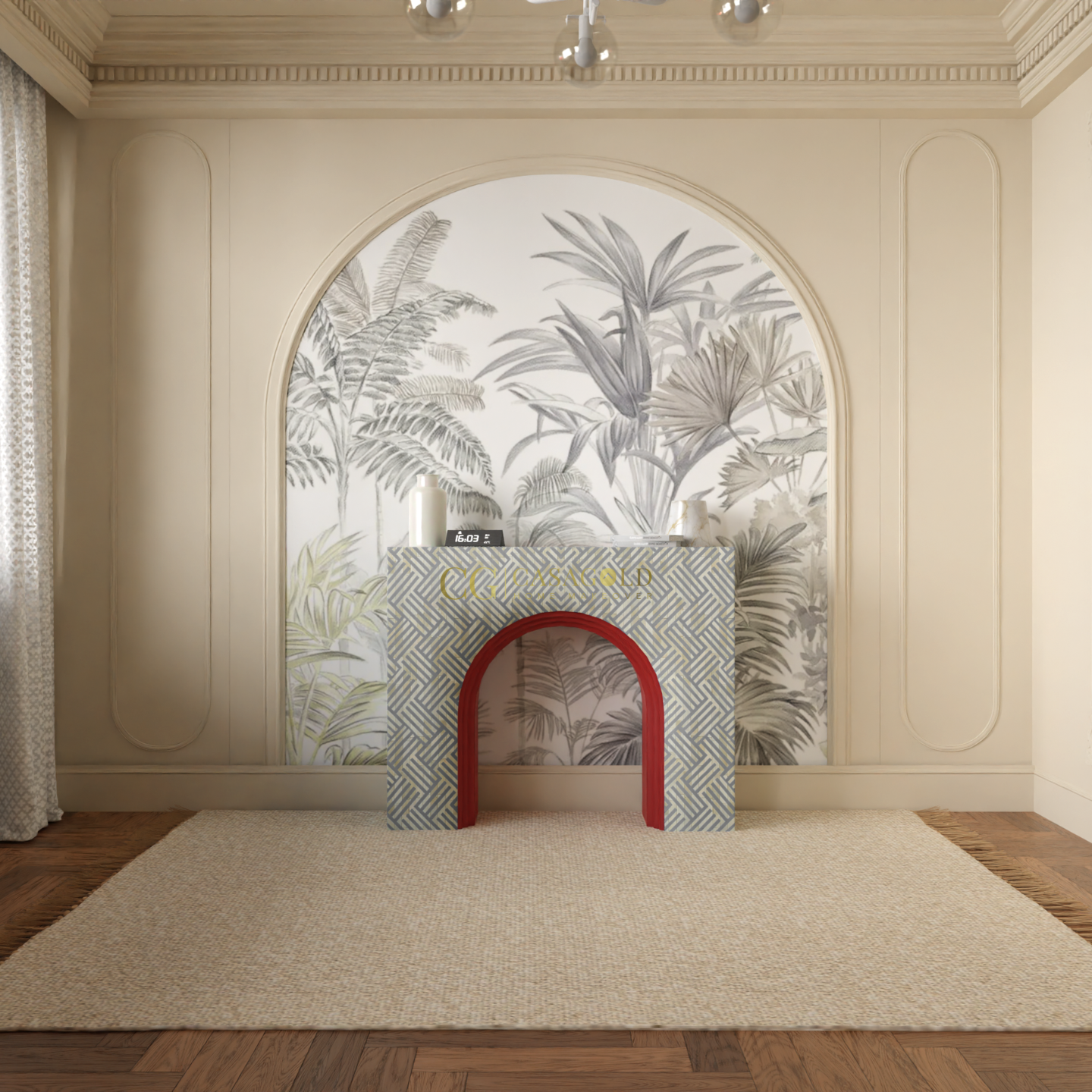 Unique inlay console for elegant home styling