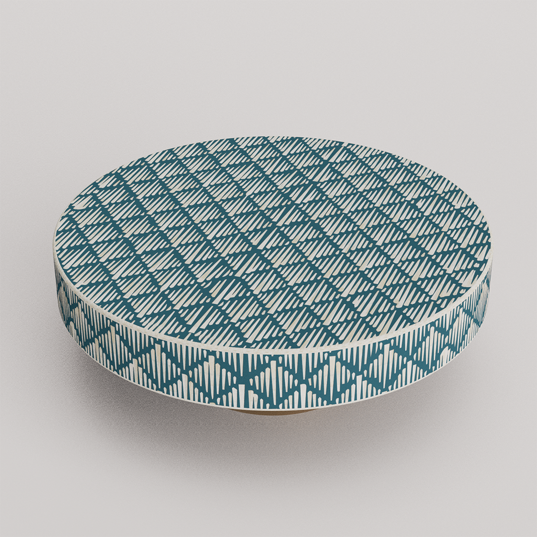 Bone Inlay Round Table - Classic Home Decor