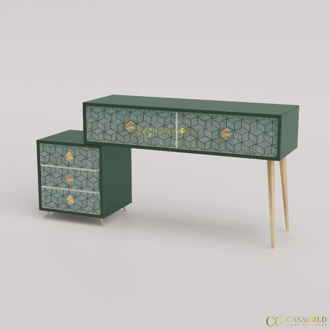 inlay writing table with a compact design for smaller workspaces"