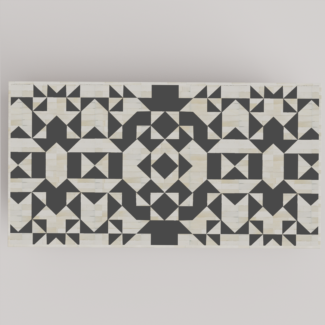 Large Bone Inlay Rectangular Coffee Table