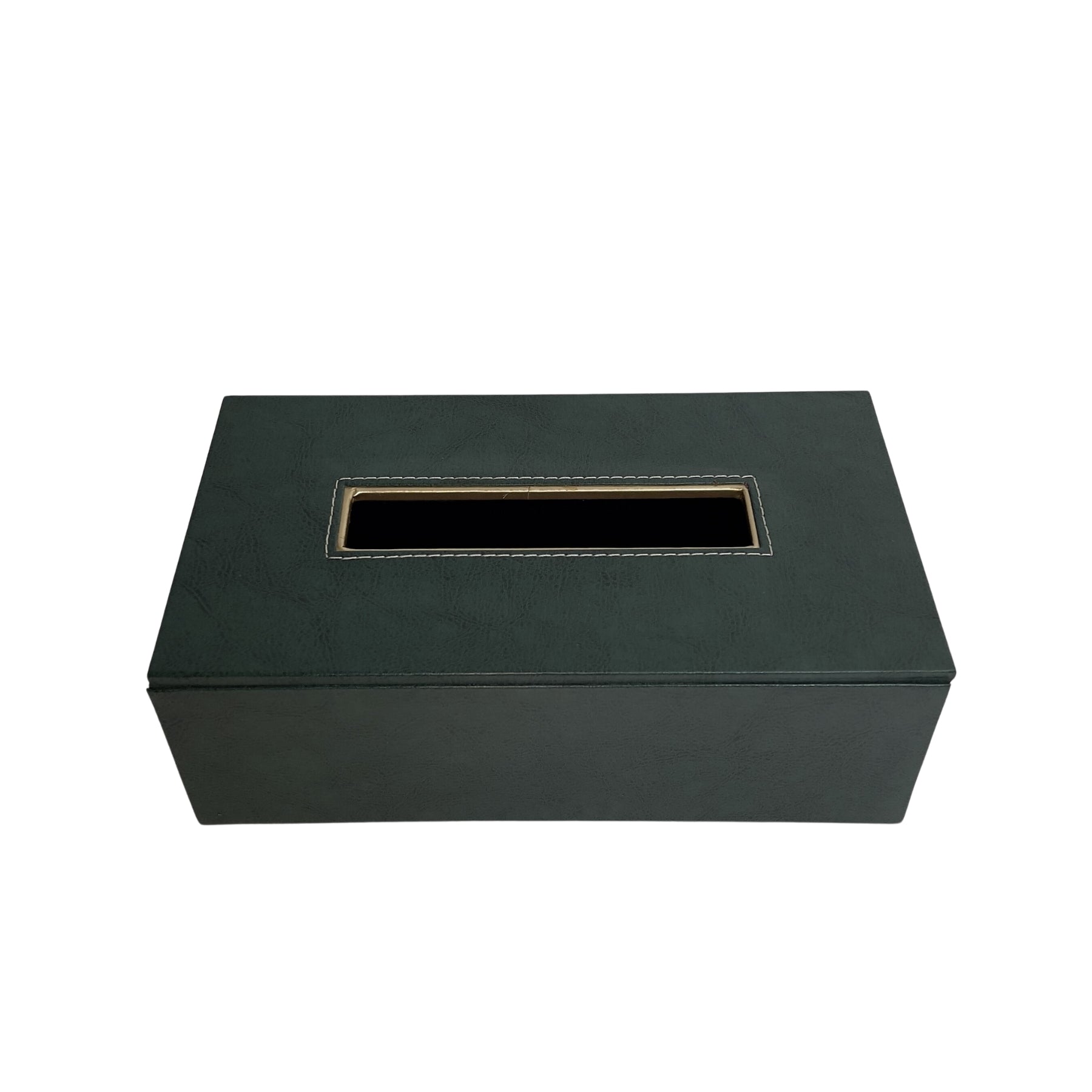Elegant leather tissue box with secure lid