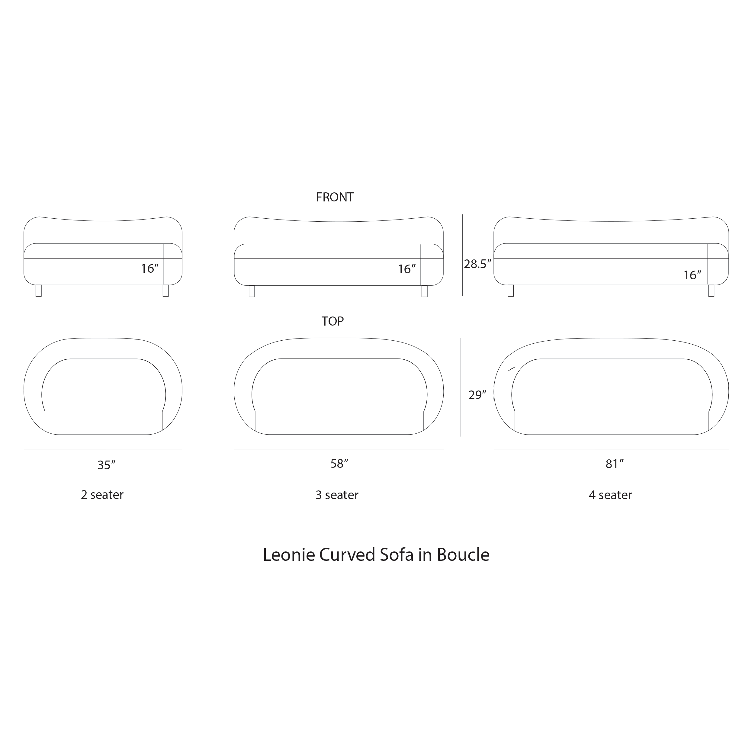 Leonie Curved Sofa in Boucle