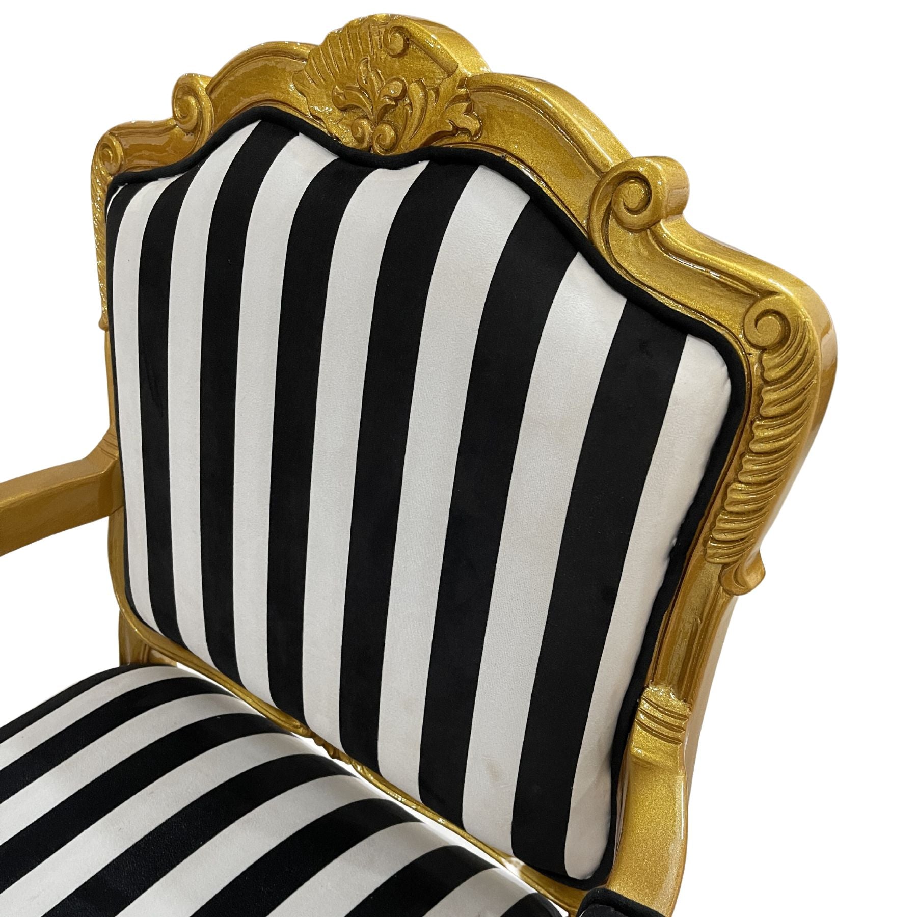 Luxe Cane and Wood Armchair