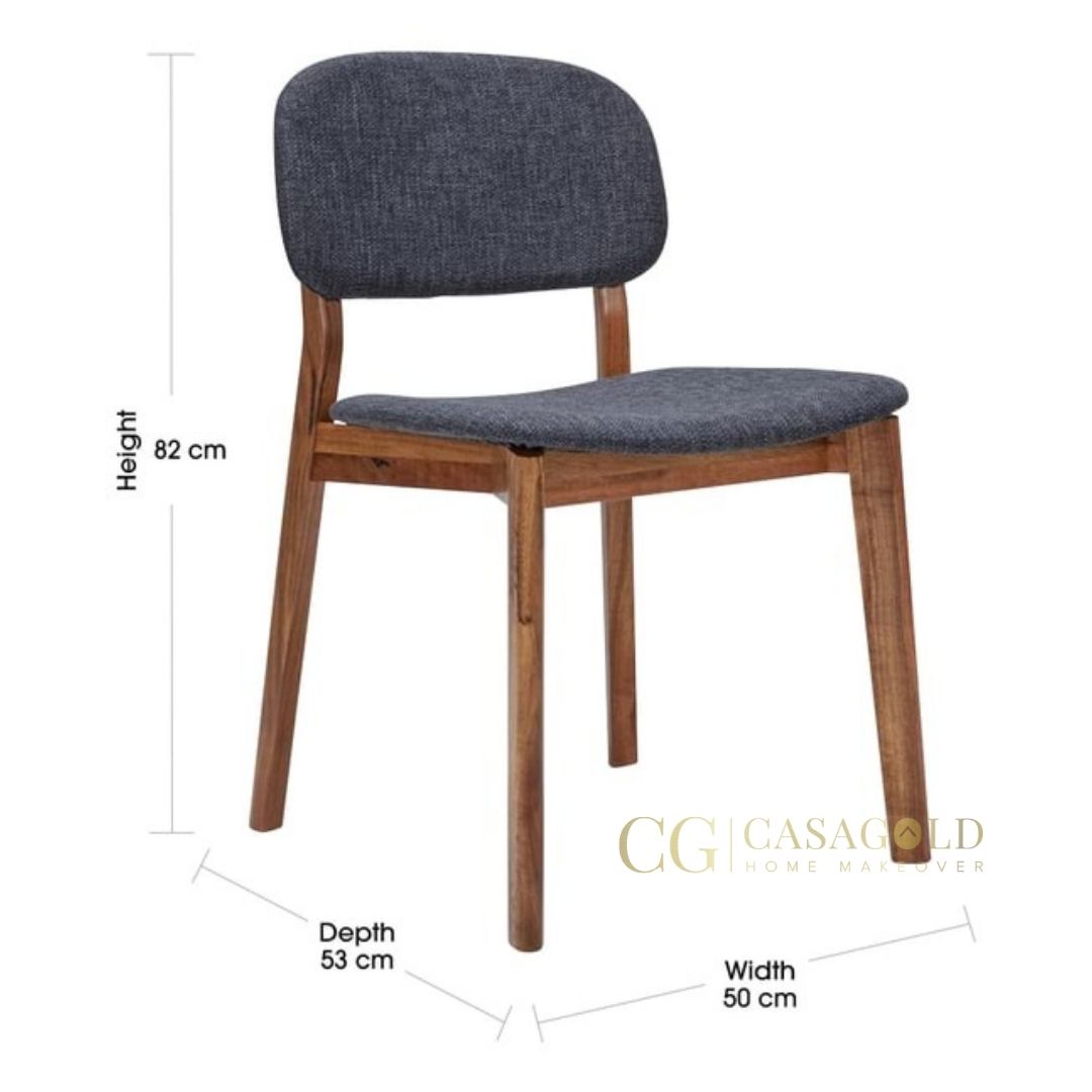 Oval Walnut Wood Dining Chair with a Smooth Finish for Elegant Interiors