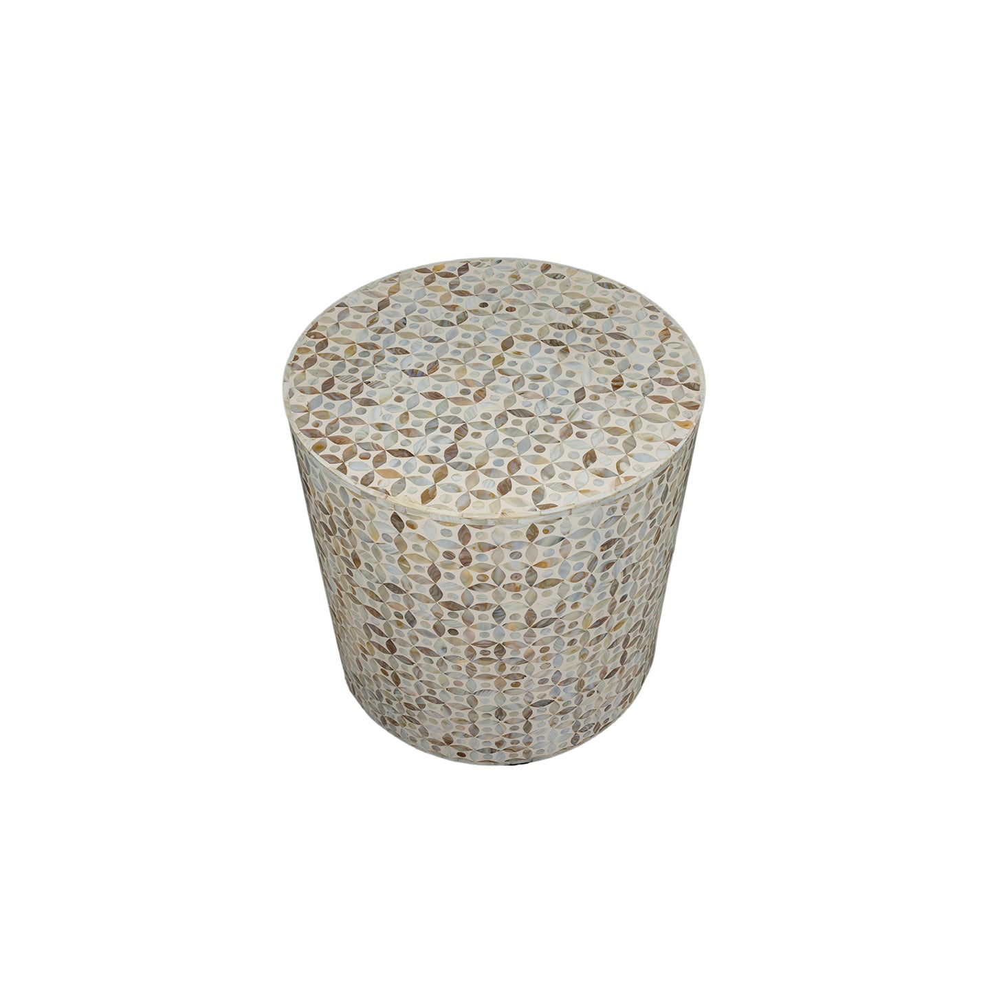 Luxurious MOP Inlay Drum Side Table