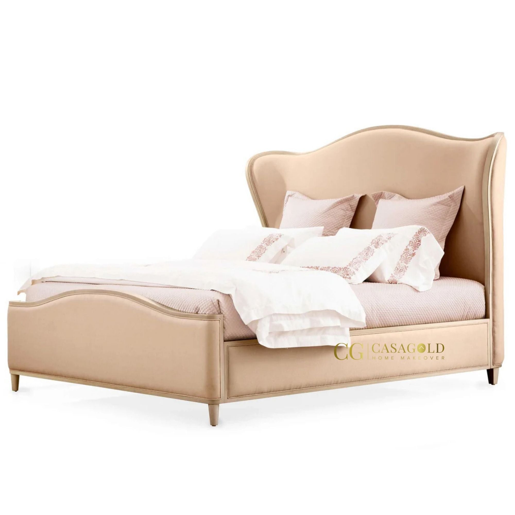 Chic Beige Bed for Minimalist Interiors