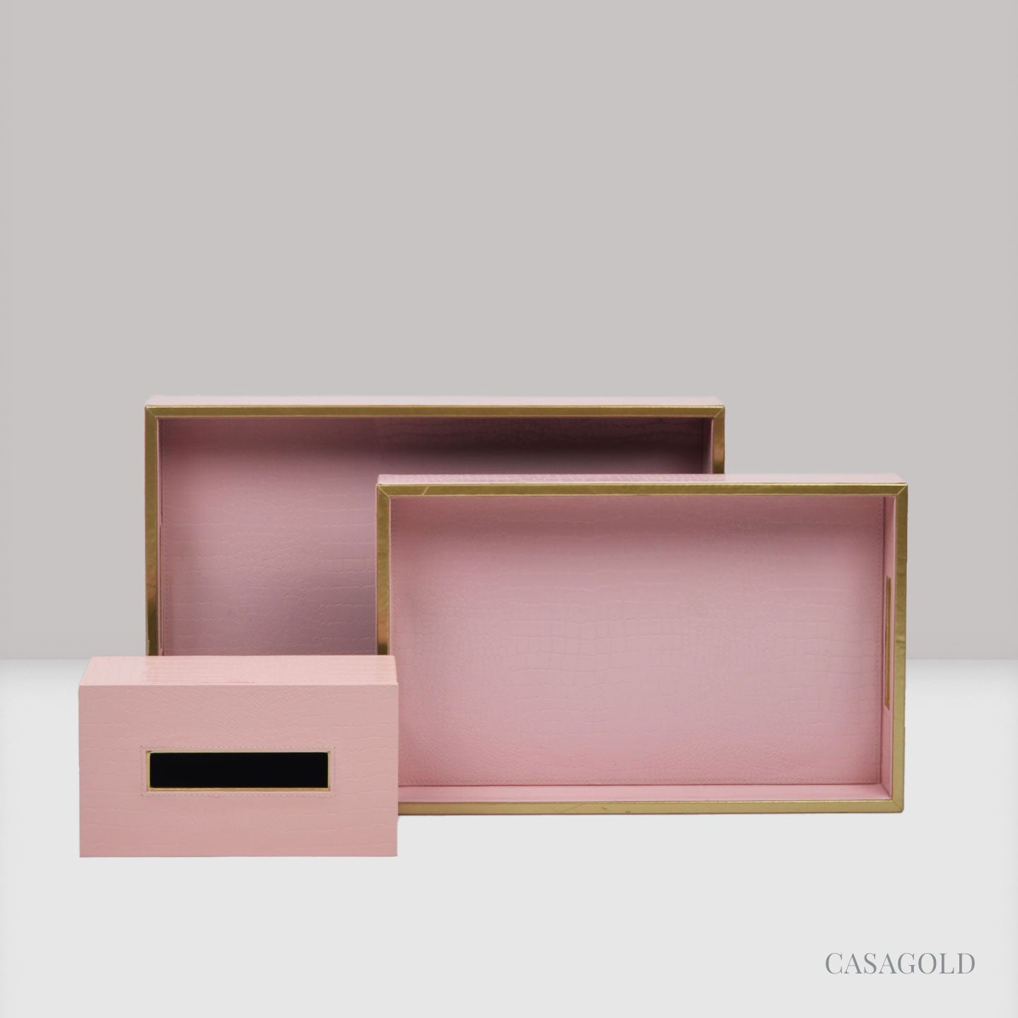Premium leather tray with tissue box for stylish use