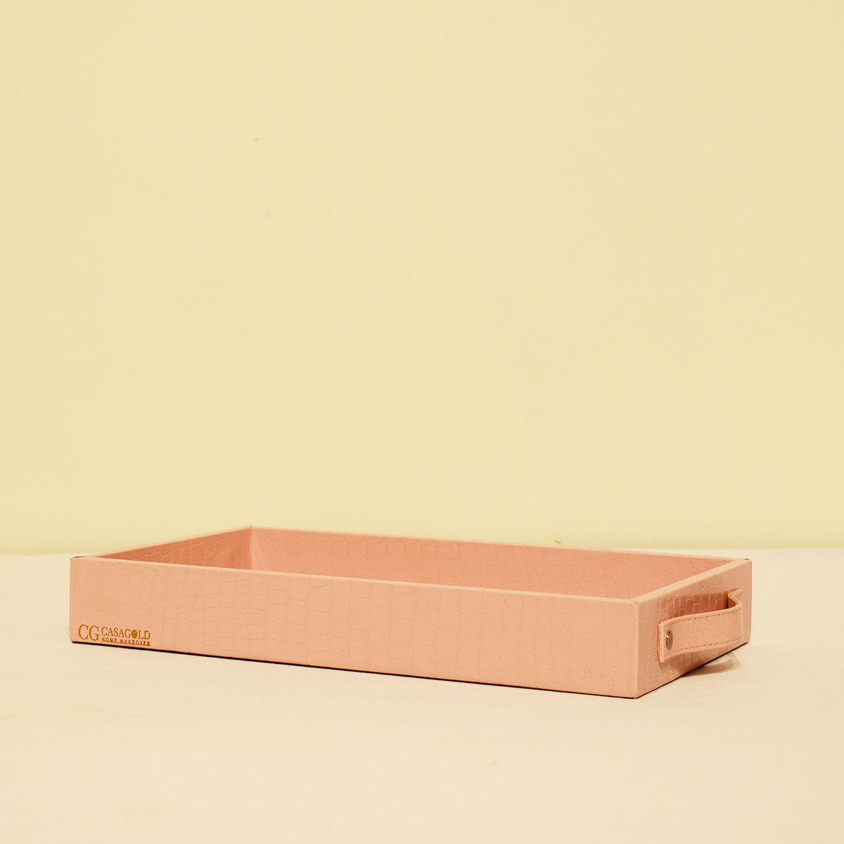 Luxury leather tray with holder for tissue box