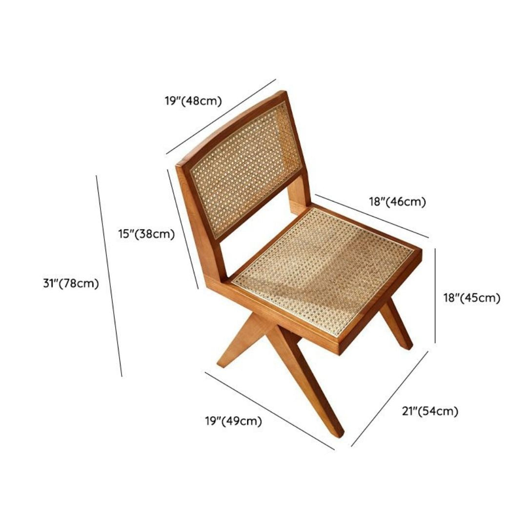 Luxury round dining table with rattan and wooden chairs