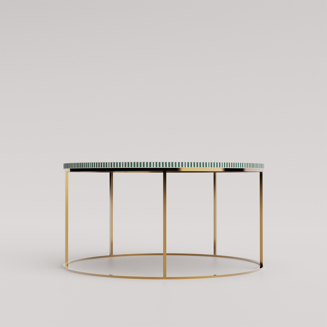 Luxury Round Bone Inlay Table